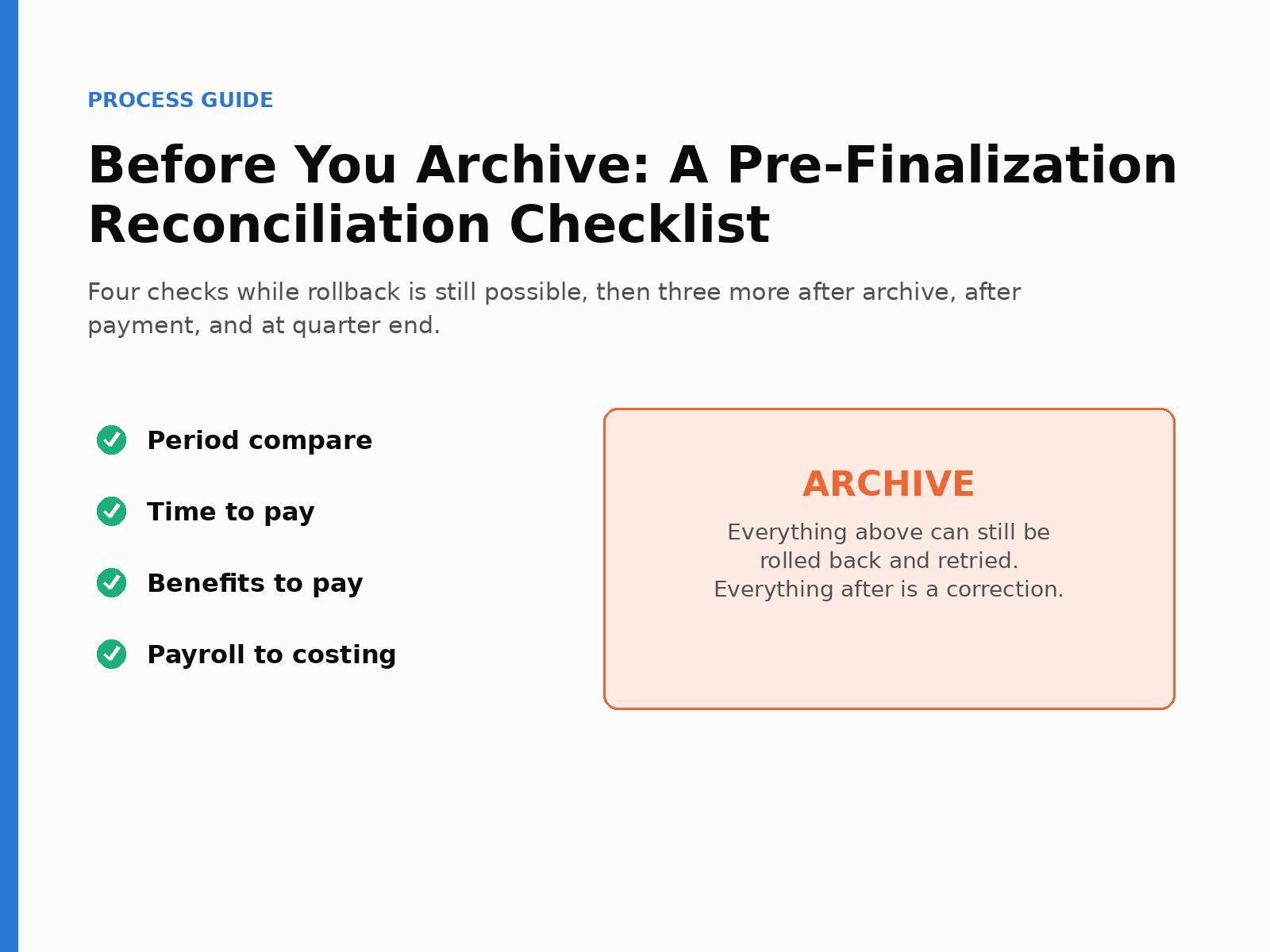 Before You Archive: A Pre-Finalization Reconciliation Checklist for Oracle Cloud Payroll