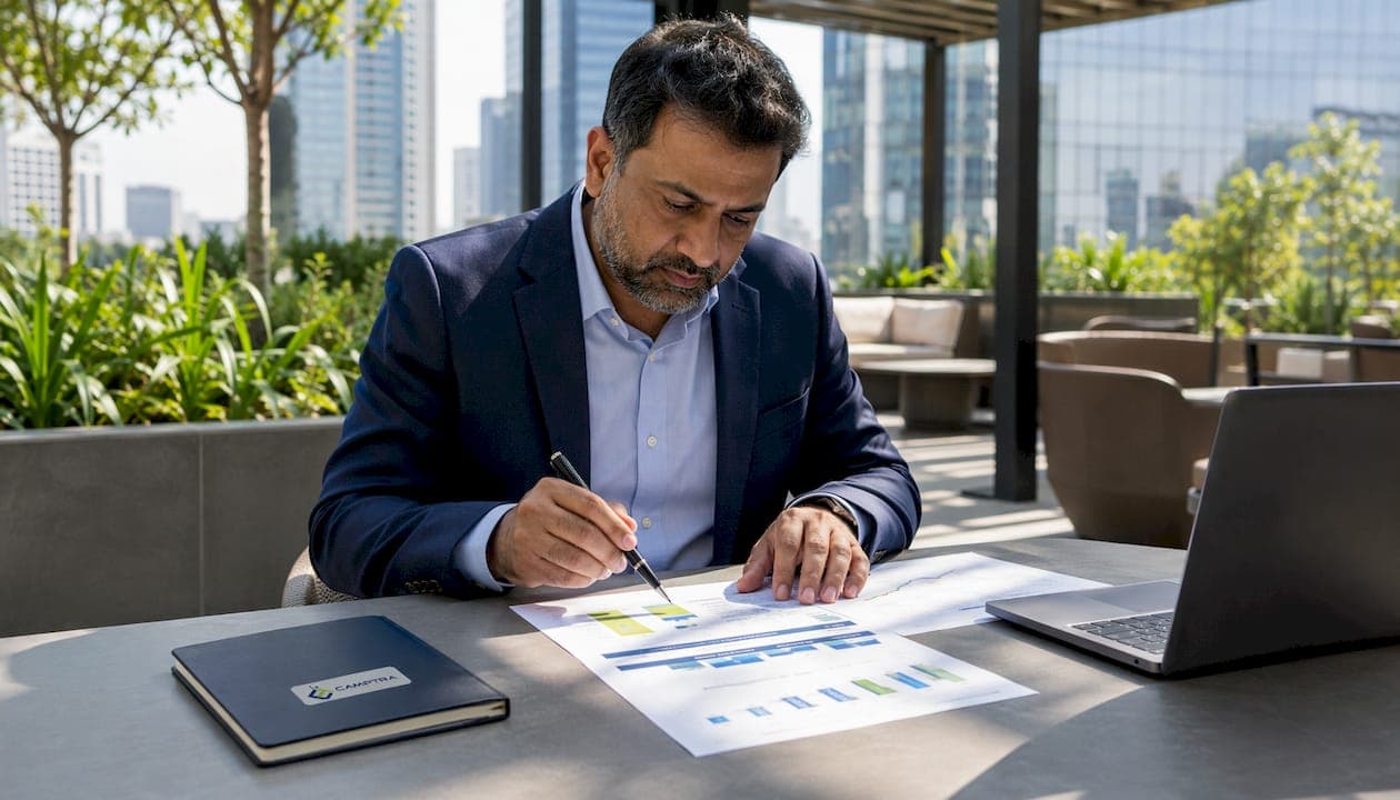 HR manager reviewing payroll software comparison charts
